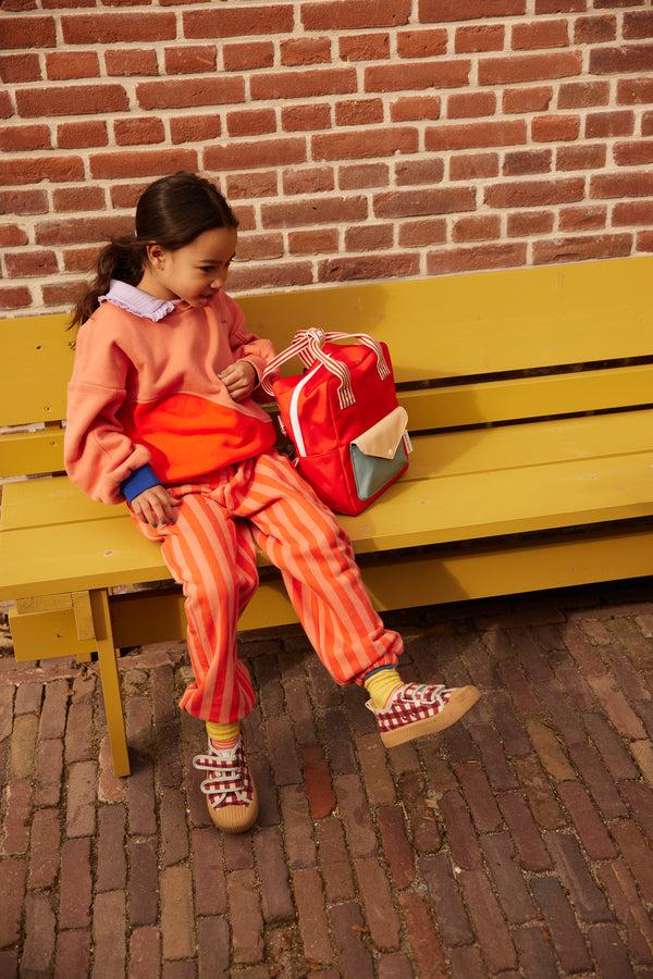 Sticky Lemon Joggers | Stripes | Coral Pink + Red Hat