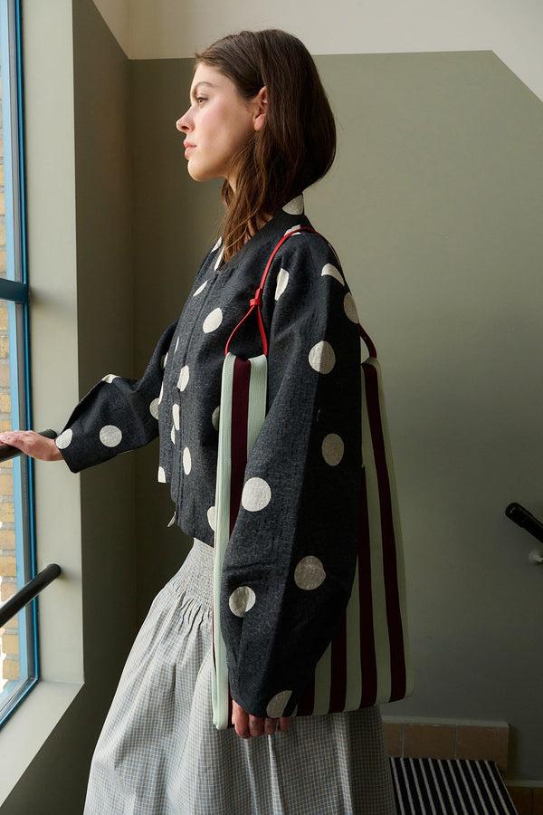 Sticky Lemon Market Bag | Knitted Stripes | Mist + Fig