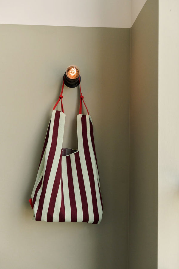 Sticky Lemon Market Bag | Knitted Stripes | Mist + Fig