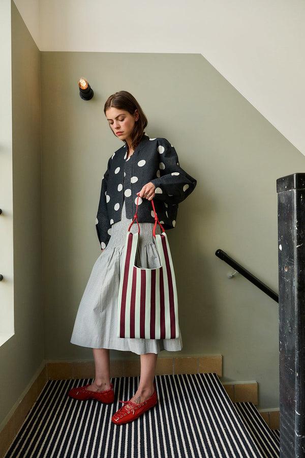 Sticky Lemon Market Bag | Knitted Stripes | Mist + Fig