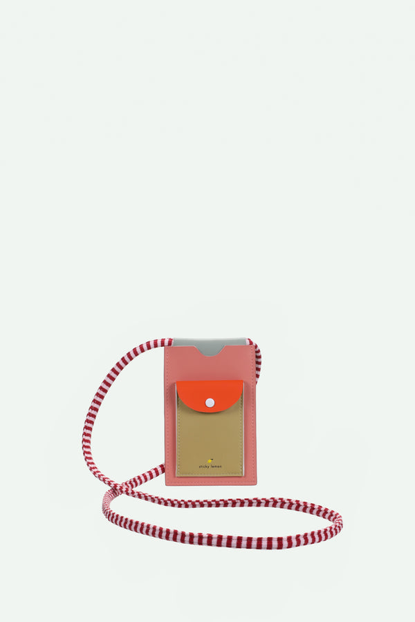 sticky lemon phone pouch | colourblocking | coral pink
