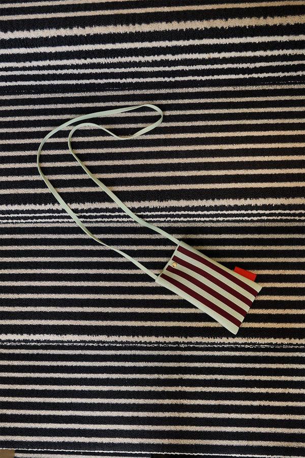 Sticky Lemon Phone Pouch | Knitted Stripes | Mist + Fig