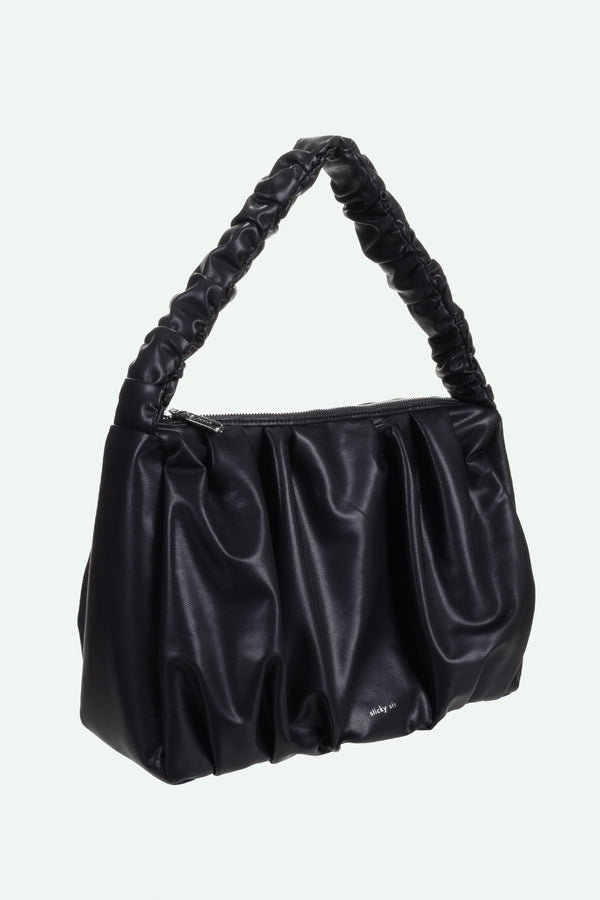 Sticky Lemon Pleated Hand Bag | Club Chic | Black