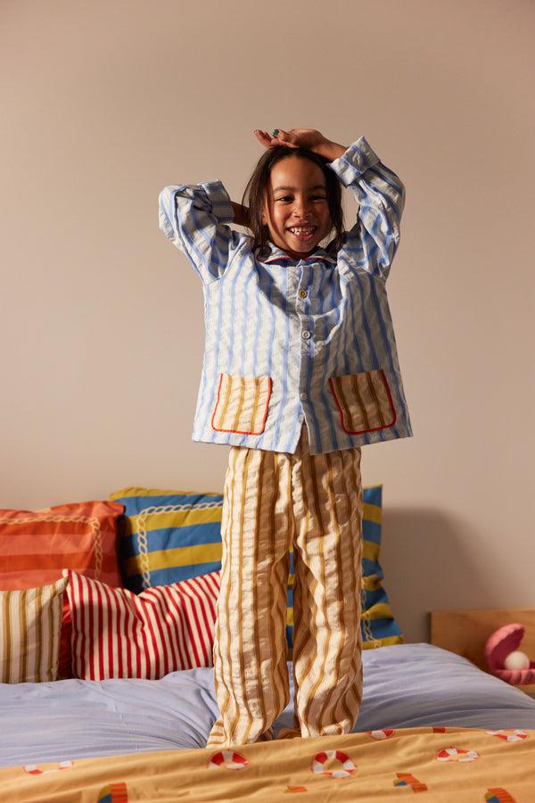Sticky Lemon Pyjamas | Stripes | Zissou Blue + Ray Brown