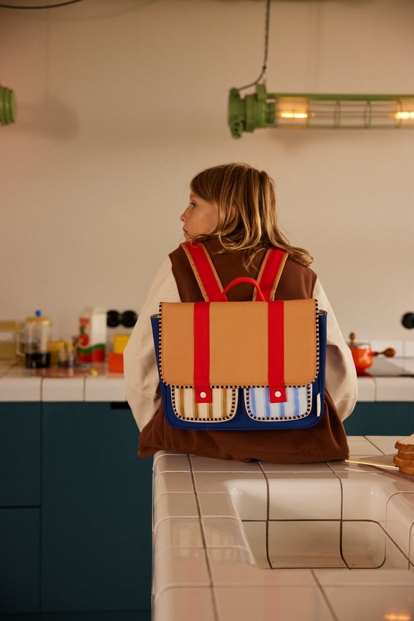 Sticky Lemon School Bag | Jane Beige + Ned Blue