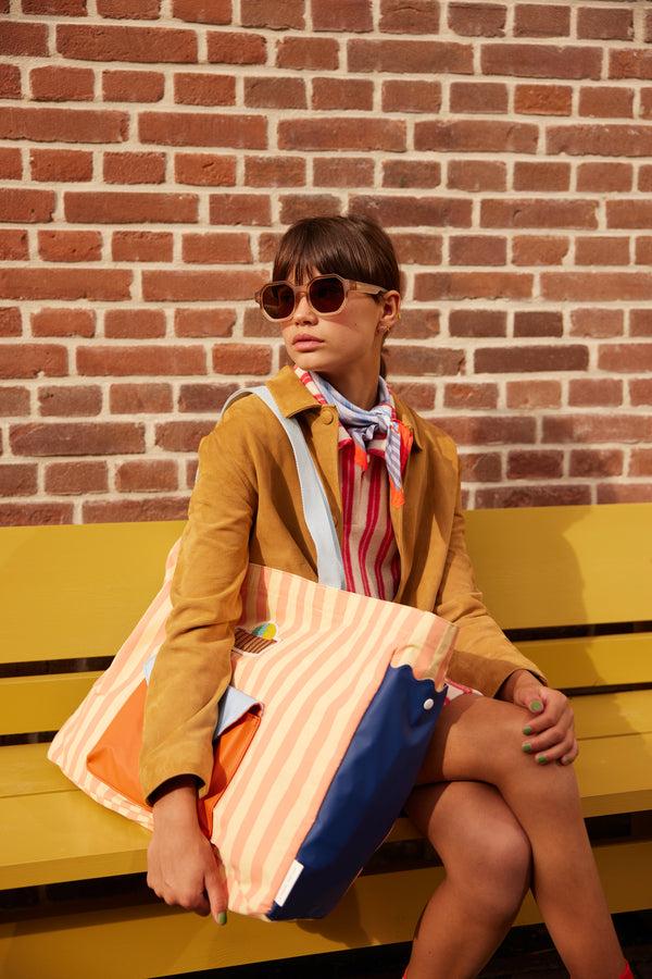 Sticky Lemon Shopper | Coral Pink + Sandy Yellow