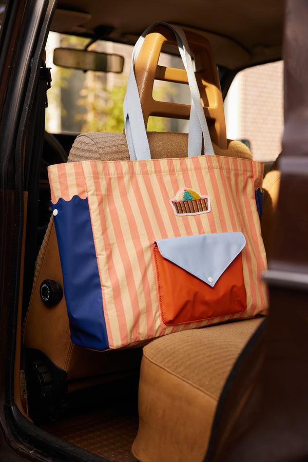 Sticky Lemon Shopper | Coral Pink + Sandy Yellow