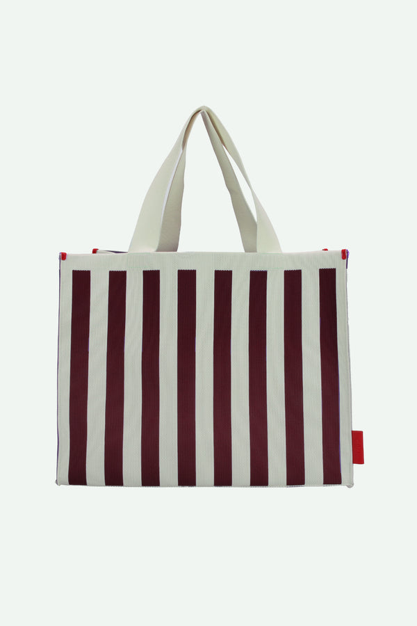 sticky lemon shopper | knitted stripes | mist + fig