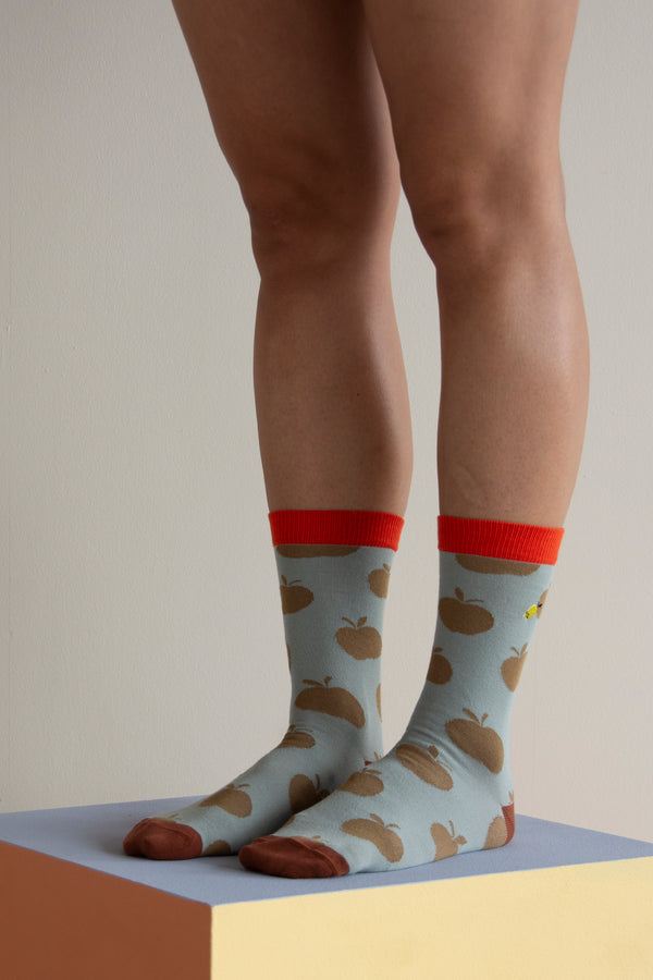 sticky lemon Socks | apples | pool green + leaf green