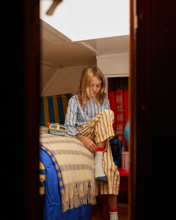 Sticky Lemon Socks | Stripes | Zissou Blue