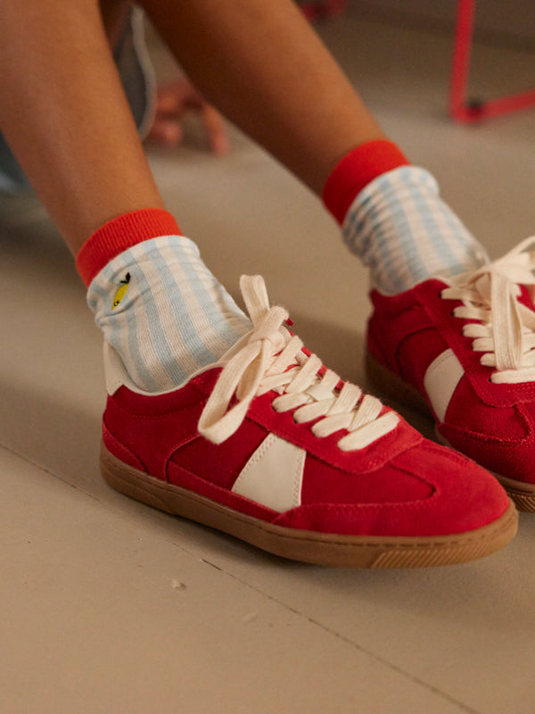 Sticky Lemon Socks | Stripes | Zissou Blue