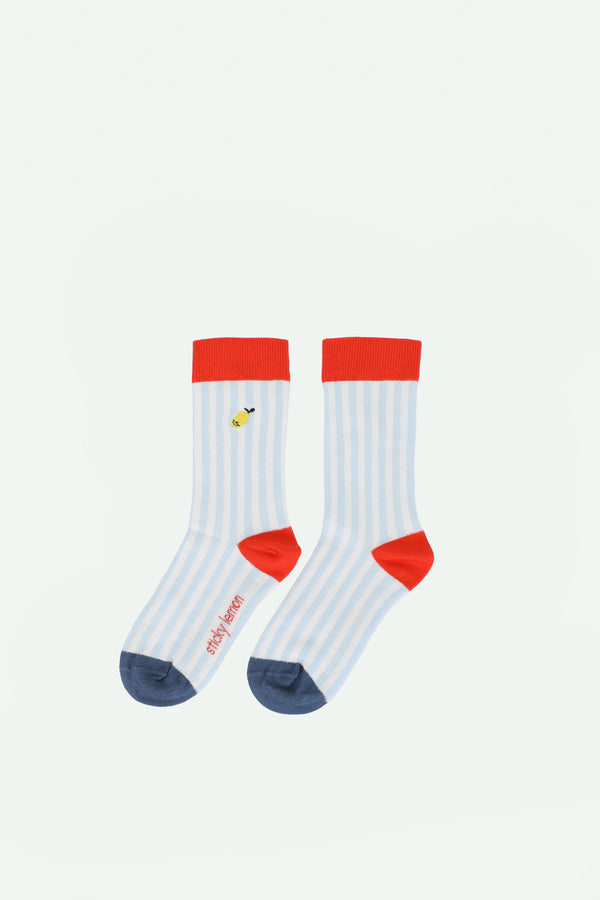 sticky lemon socks | stripes | zissou blue