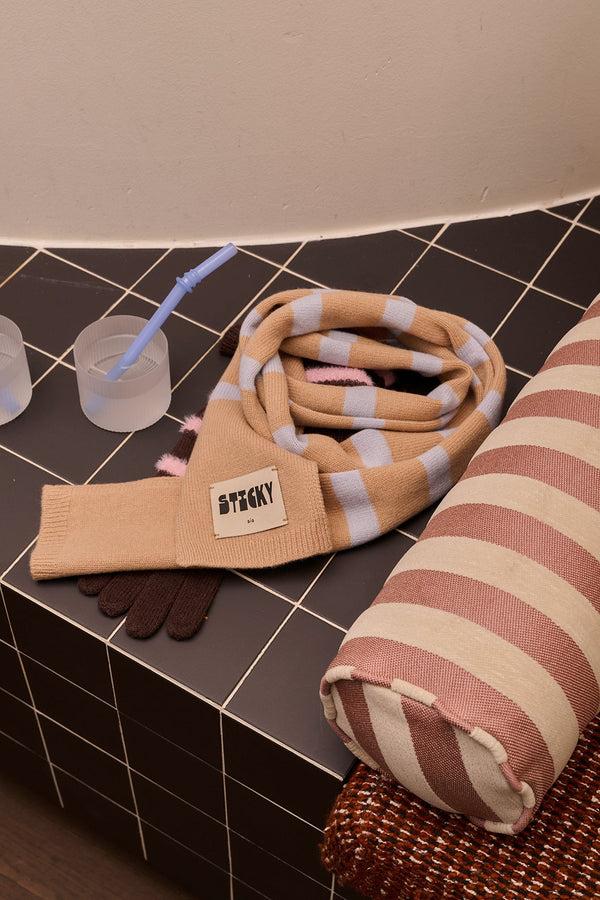 Sticky Lemon Stripe Scarf | Marzipan + Sky