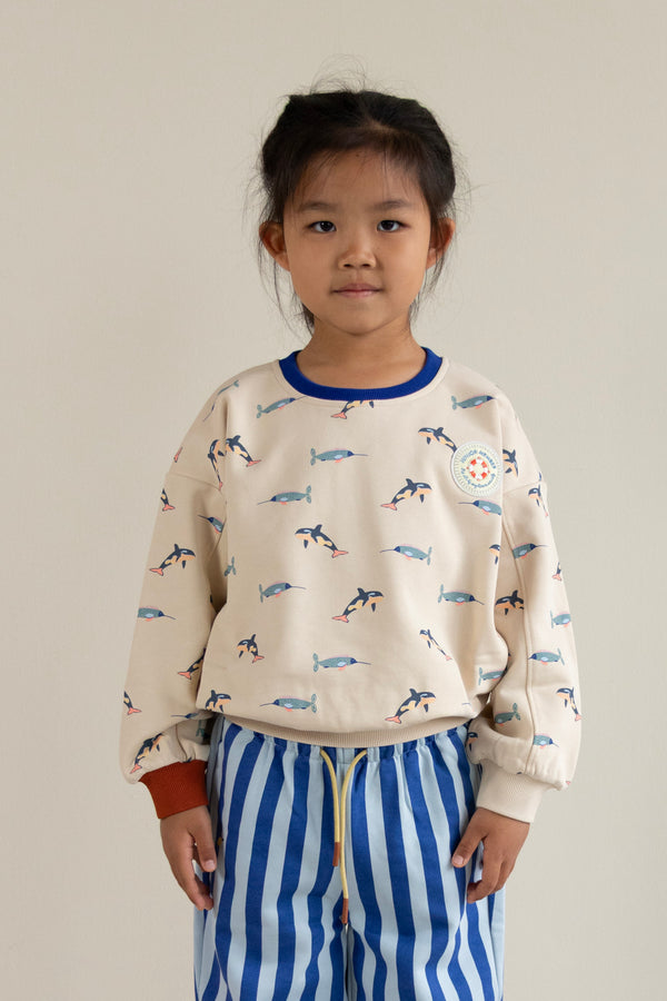 Sticky Lemon Sweater | Orca All Over | Grey Sand