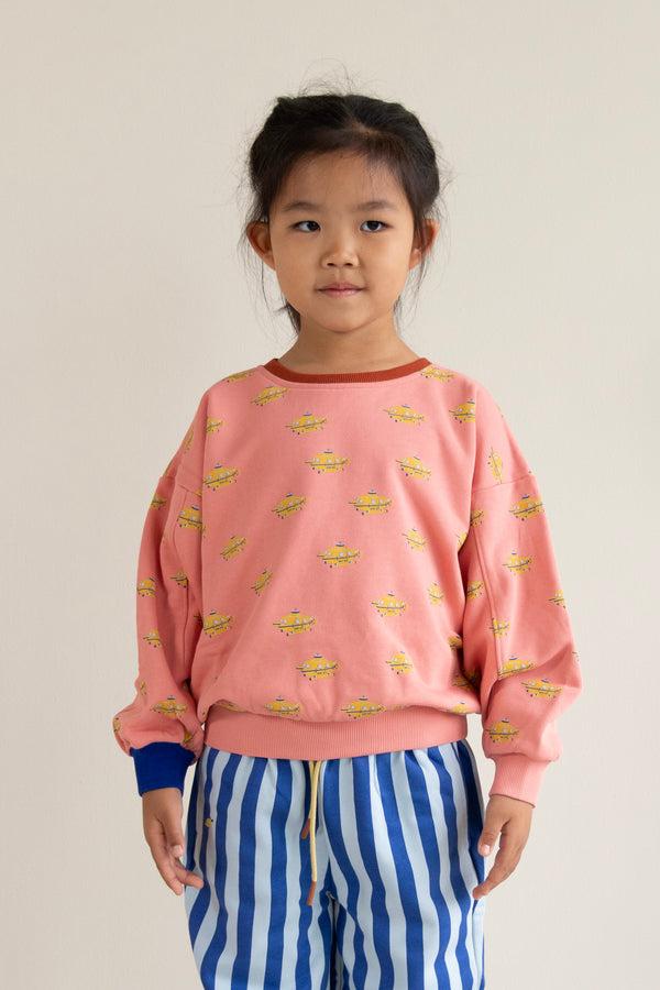 Sticky Lemon Sweater | Submarine All Over | Coral Pink