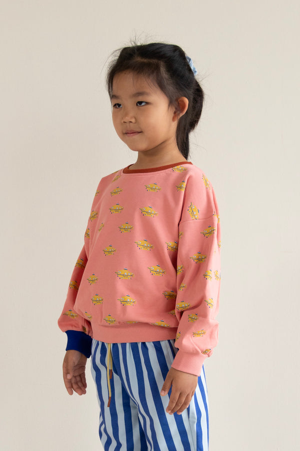 Sticky Lemon Sweater | Submarine All Over | Coral Pink