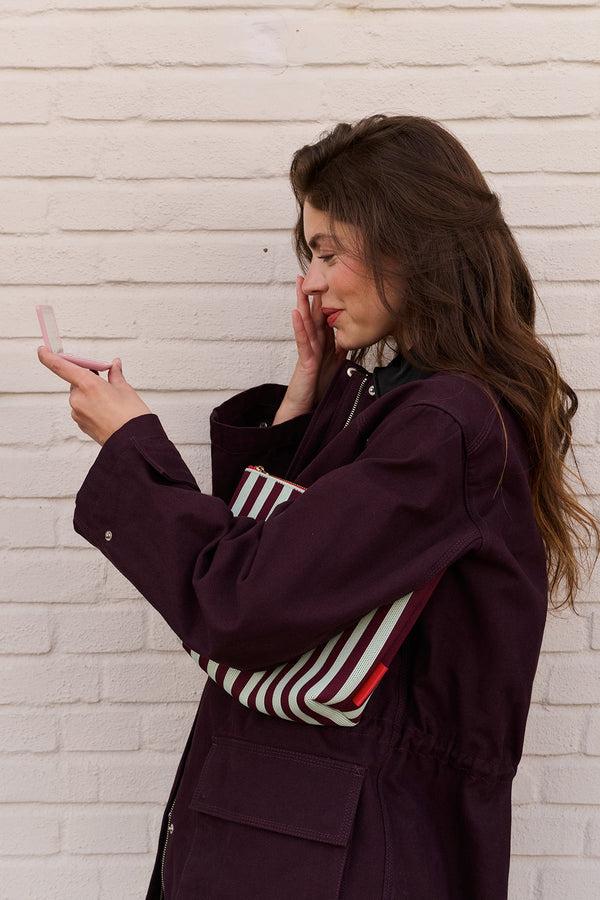 Sticky Lemon Toiletry Bag | Knitted Stripes | Mist + Fig