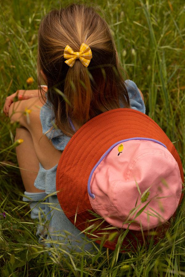 Sticky Lemon Sun Hat | Farmhouse | Flower Pink + Willow Brown