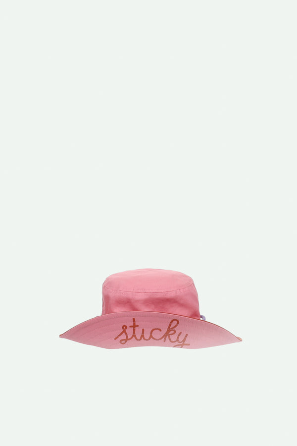 sticky lemon sun hat | farmhouse | flower pink + willow brown