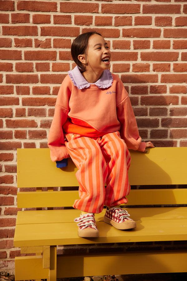 Sticky Lemon Sweater | Colourblocking | Coral Pink + Red Hat