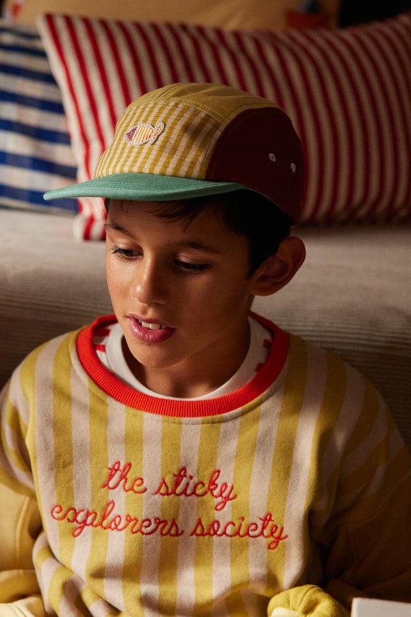 Sticky Lemon Sweater | Stripes | Reed Green + Sandy Yellow Stripes