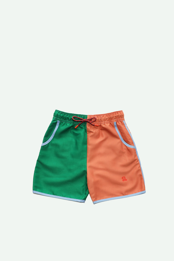 sticky lemon swimshorts | better together | golf green + leather ball