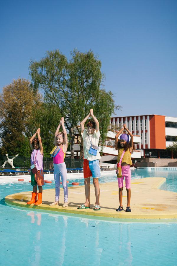 Sticky Lemon Swimshorts | Better Together | Rugby Red + Badminton Blue