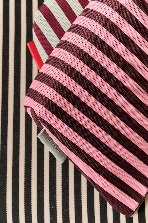 Sticky Lemon Toiletry Bag | Knitted Stripes | Chocolate + Bubblegum