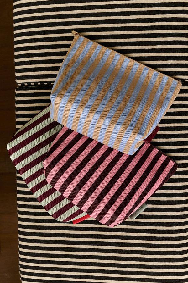 Sticky Lemon Toiletry Bag | Knitted Stripes | Marzipan + Sky