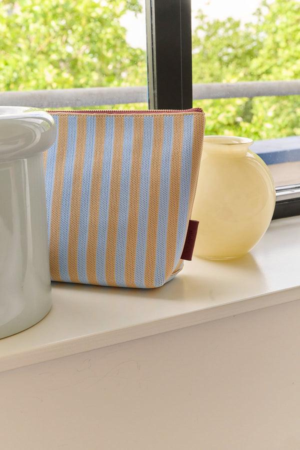 Sticky Lemon Toiletry Bag | Knitted Stripes | Marzipan + Sky