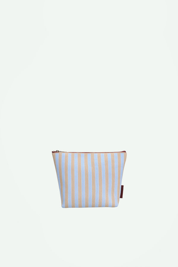 sticky lemon toiletry bag | knitted stripes | marzipan + sky