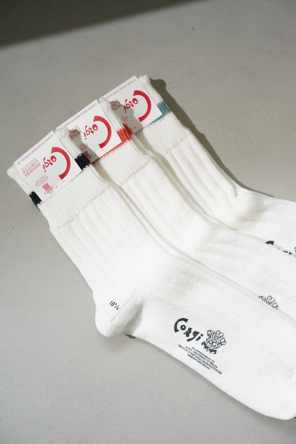 still by hand Corgi / COTTON TOE STRIPE SOCKS(style department_ exclusive)