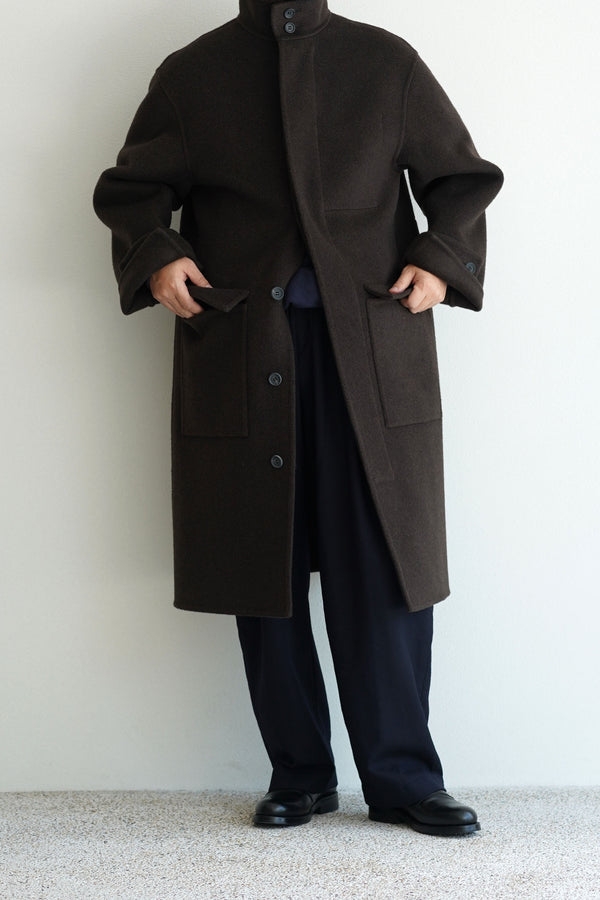 Still By Hand POSTELEGANT / WOOL REVER STAND COLLAR COAT