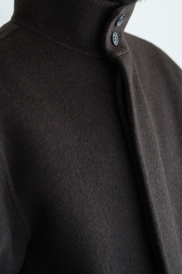 Still By Hand POSTELEGANT / WOOL REVER STAND COLLAR COAT
