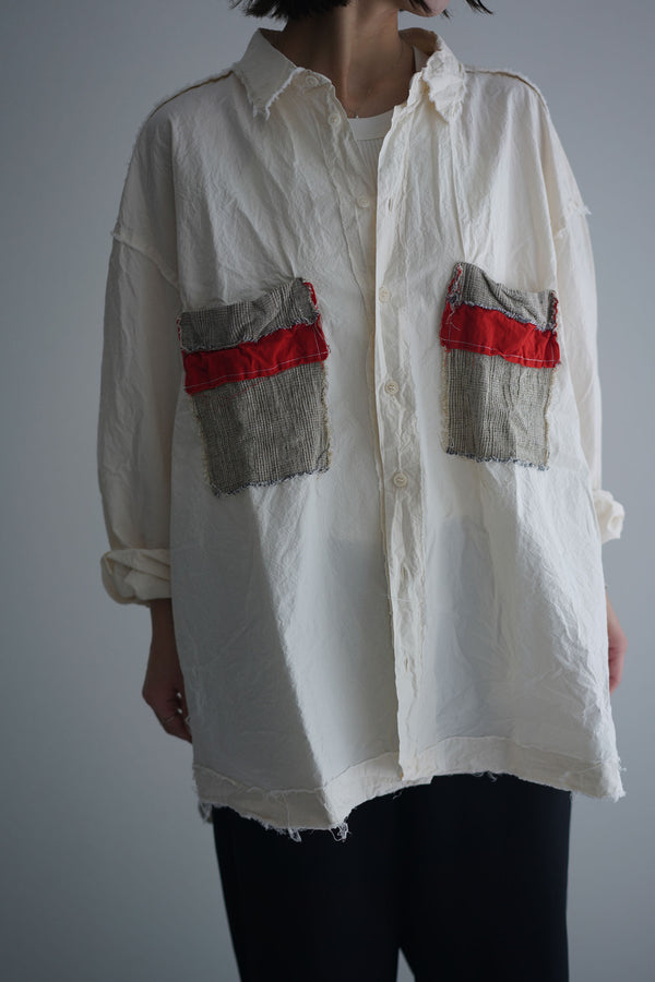 Still By Hand "PRICE DOWN " CASEY CASEY / HAMNET SHIRT - POCKET PATCHWORK