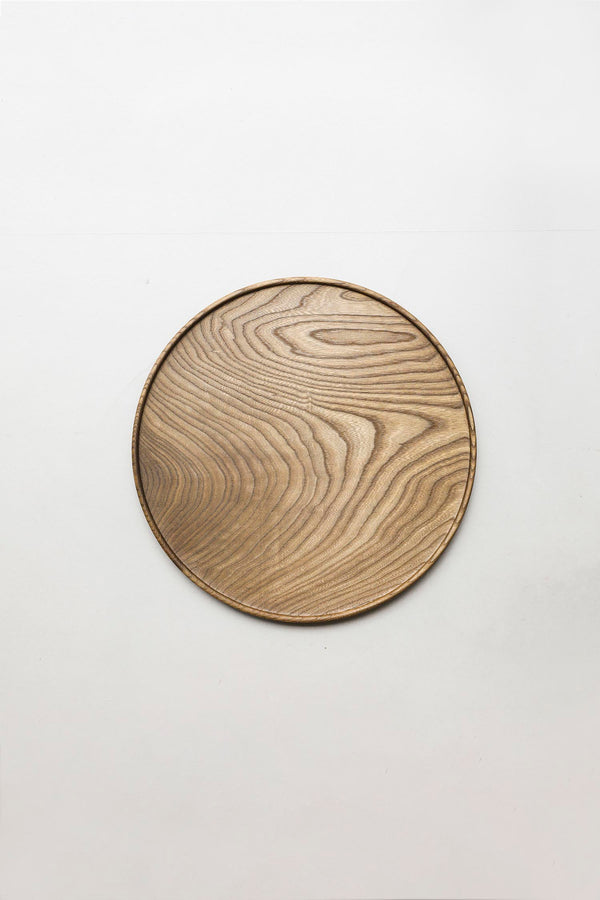 still by hand 内田悠 / 神代タモ　盆260 オイル仕上げ