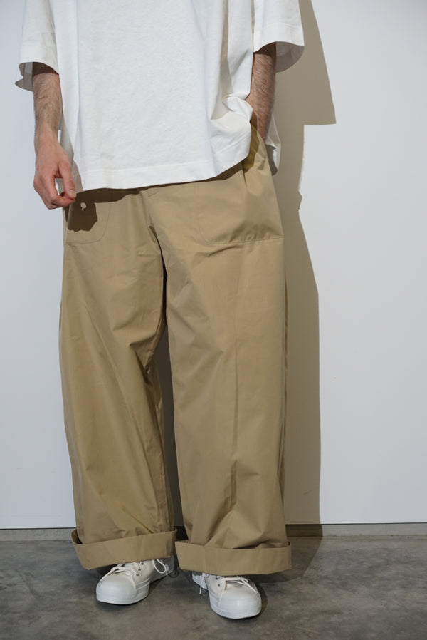 Still By Hand HED MAYNER / BELTED PANT　BEIGE COTTON