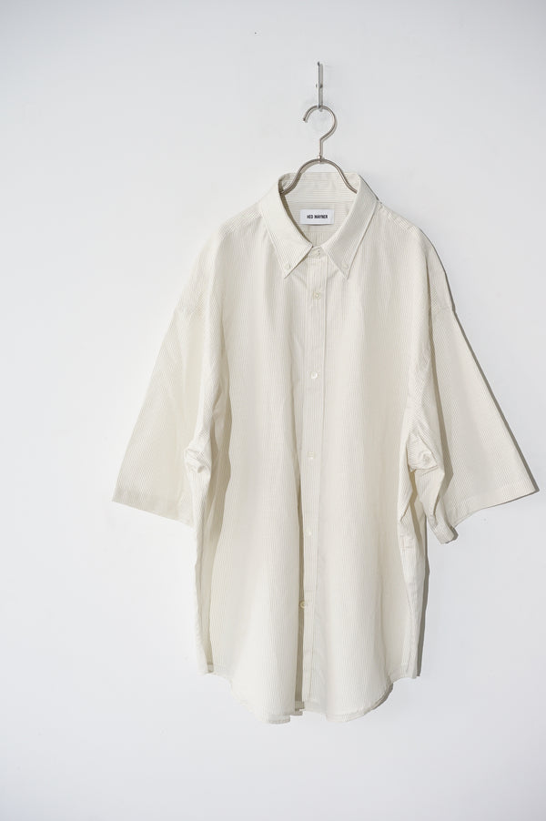 Still By Hand HED MAYNER / COTTON LINEN STRIPE SHIRT