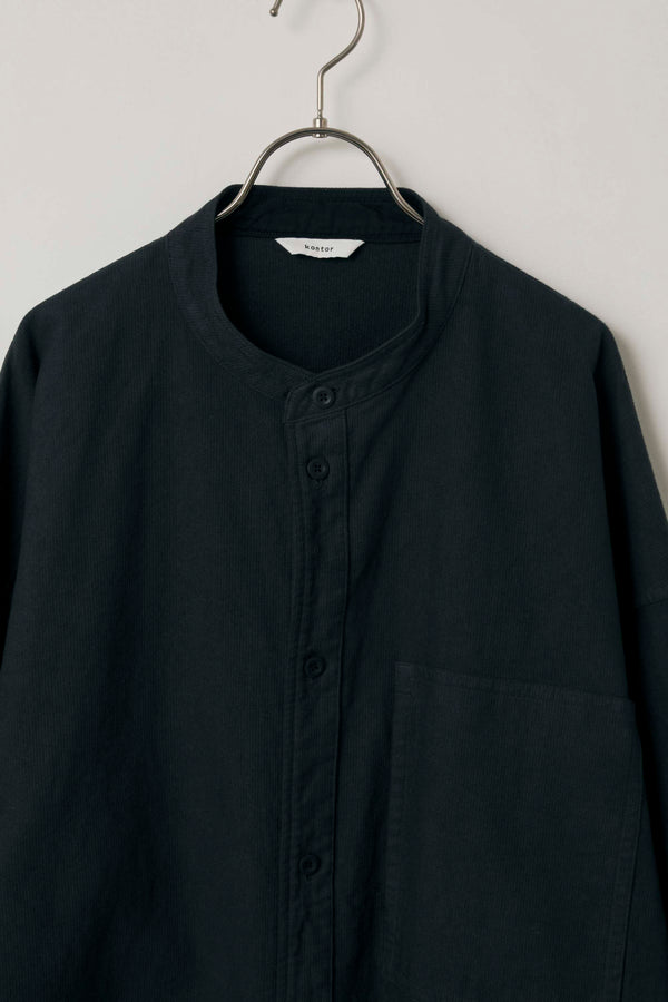 Still By Hand Kontor / CORDED YARN BAND COLLAR SHIRT