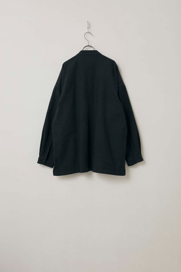 still by hand kontor / CORDED YARN BAND COLLAR SHIRT