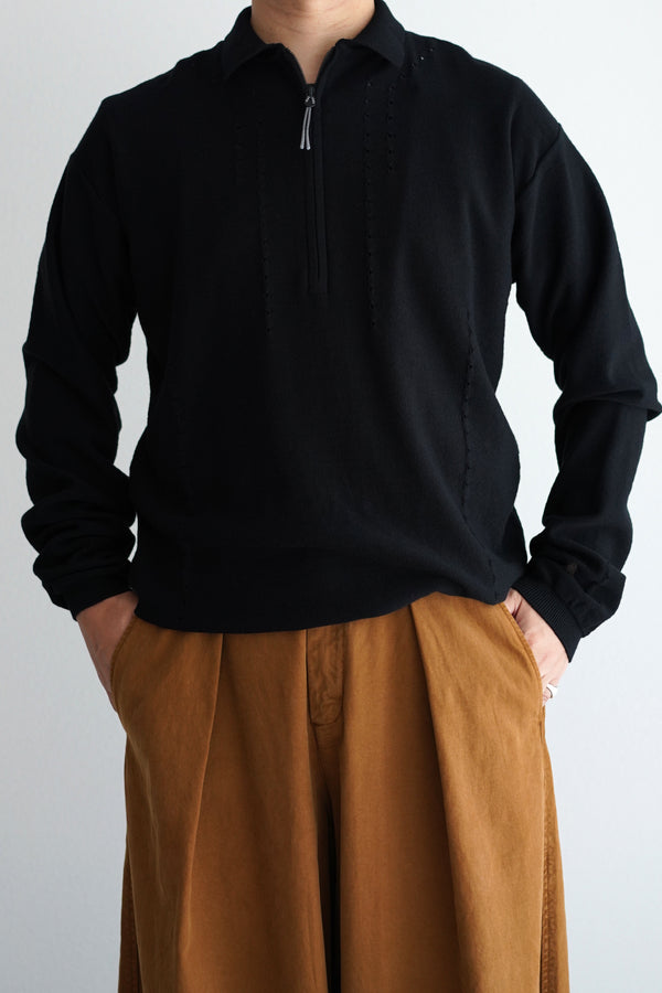 Still By Hand ROA / Pinched Wool Knit Polo