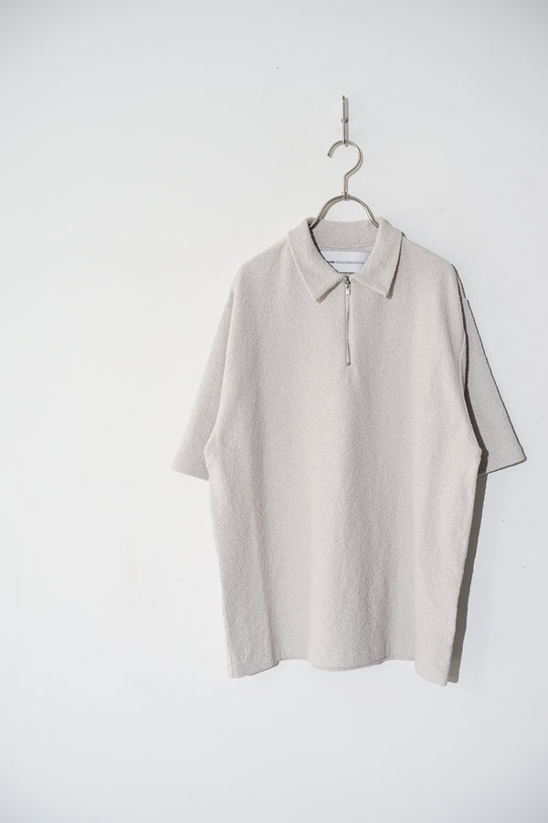 Still By Hand Walenode / Paper Boucle Zip Polo Shirt
