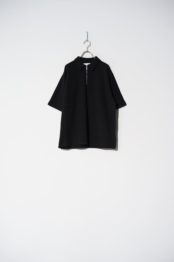 Still By Hand Walenode / Paper Boucle Zip Polo Shirt