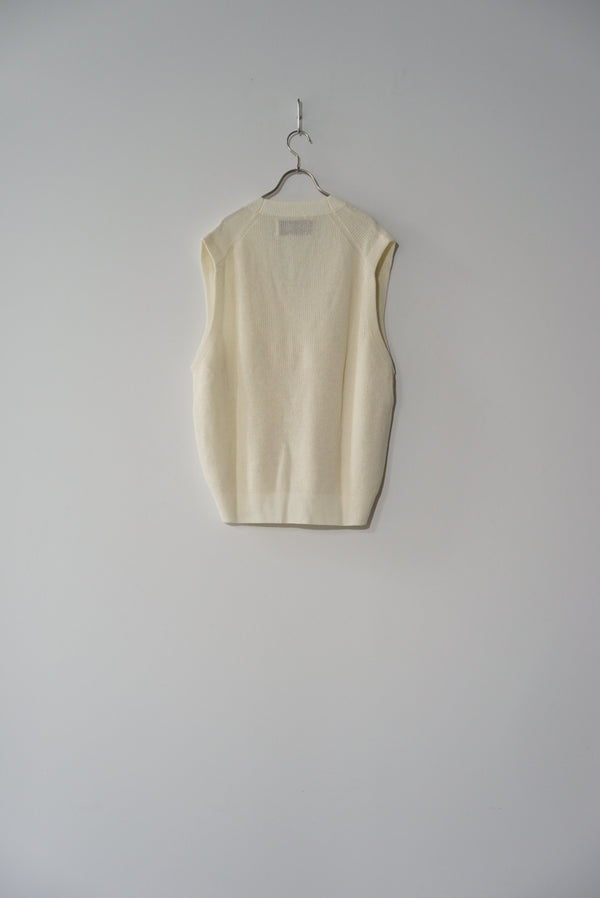 still by hand walenode / Paper wool Deep v-neck vest