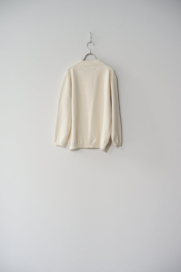 still by hand walenode / Cotton cashmere Jip up sweater