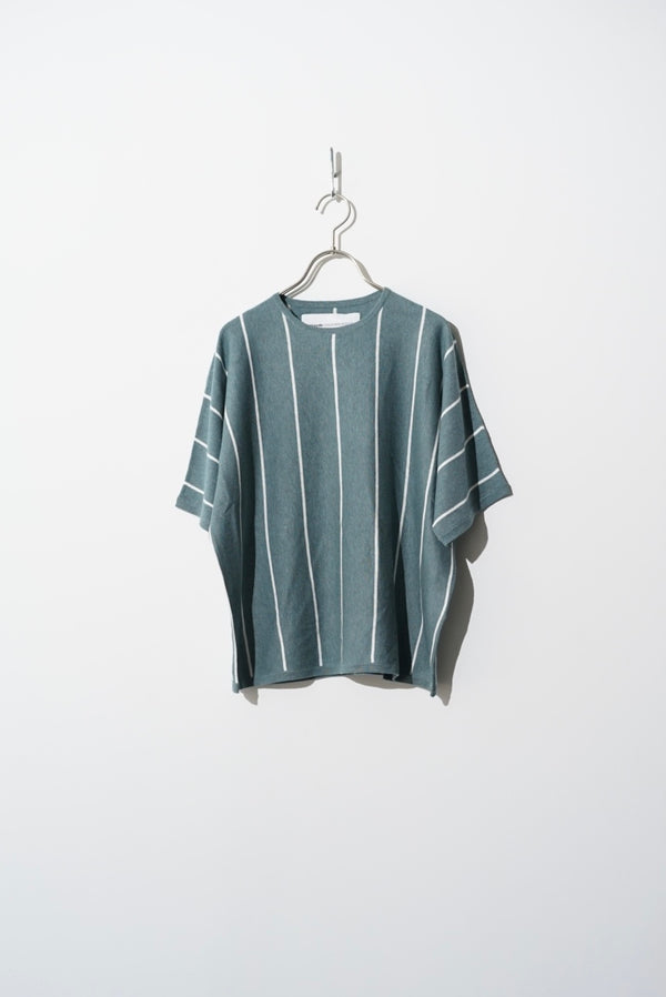 Still By Hand Walenode / Cotton Linen Striped Dolman-sleeve Knitwear
