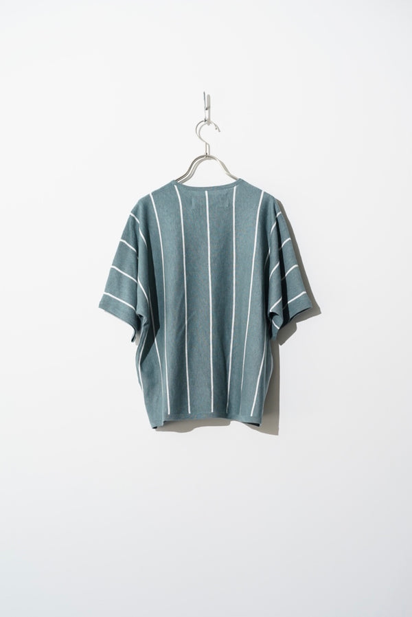 Still By Hand Walenode / Cotton Linen Striped Dolman-sleeve Knitwear
