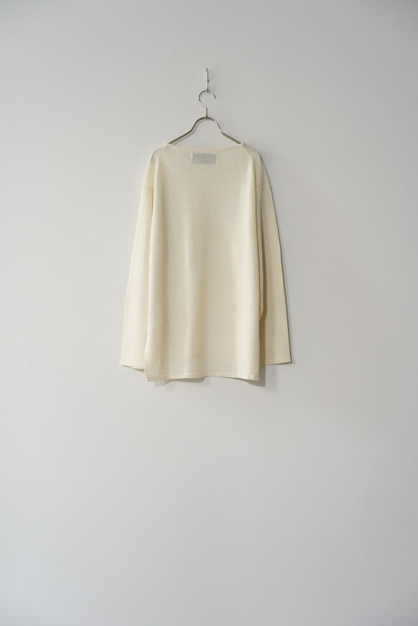 still by hand walenode / Paper wool Boat neck sweater