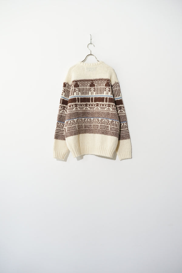 still by hand walenode / Roving alpaca wool jacquard sweater for LR