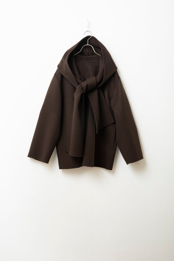 Still By Hand YLÈVE / SUPER100's WOOL DOUBLE CLOTH HOODED CO
